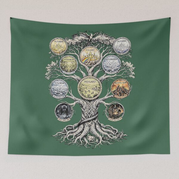 Item preview, Yggdrasil Tree of Life – Nine Realms Norse Mythology designed and sold by Dominik1994.