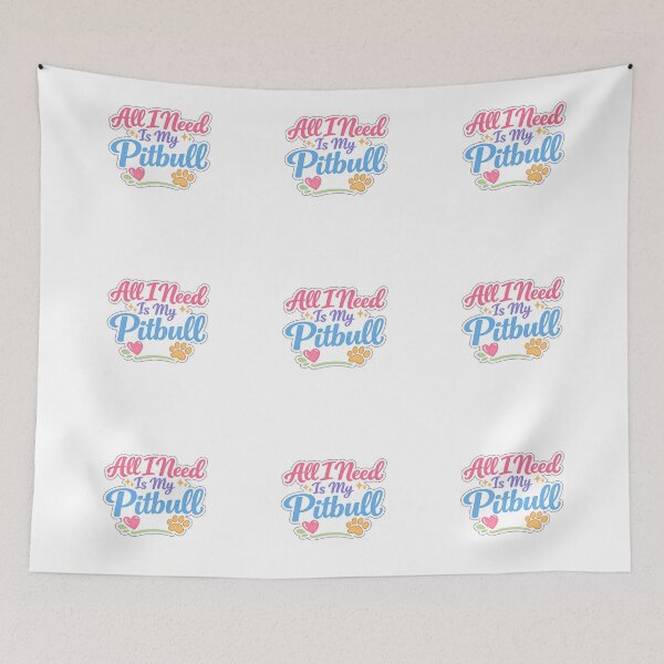 Item preview, All I Need is my Pitbull Soft Pastel Script designed and sold by My Pitbull Place.