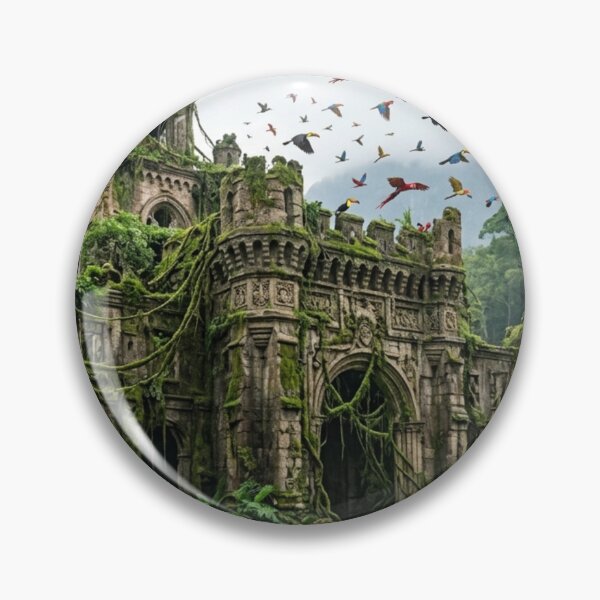 Item preview, Abandoned castle overgrown by jungle – ancient ruins and wilderness designed and sold by Malisa345.