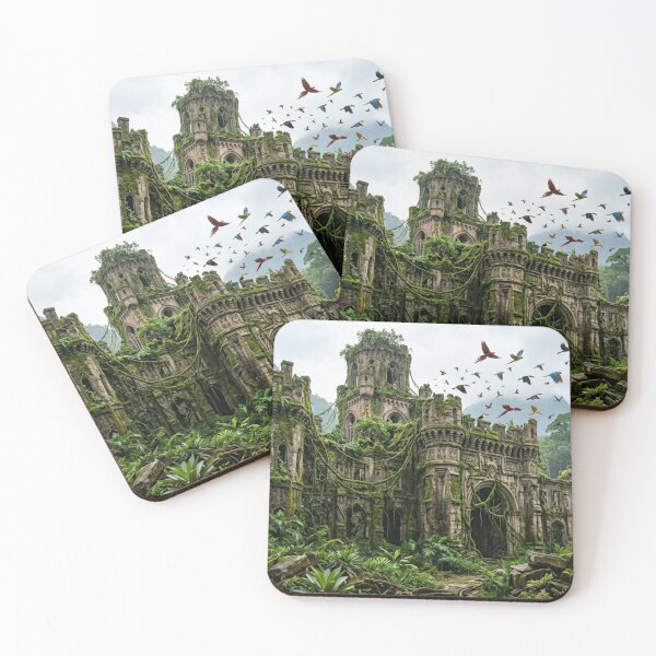 Item preview, Abandoned castle overgrown by jungle – ancient ruins and wilderness designed and sold by Malisa345.