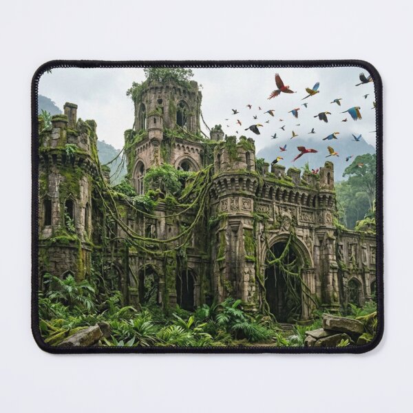 Item preview, Abandoned castle overgrown by jungle – ancient ruins and wilderness designed and sold by Malisa345.