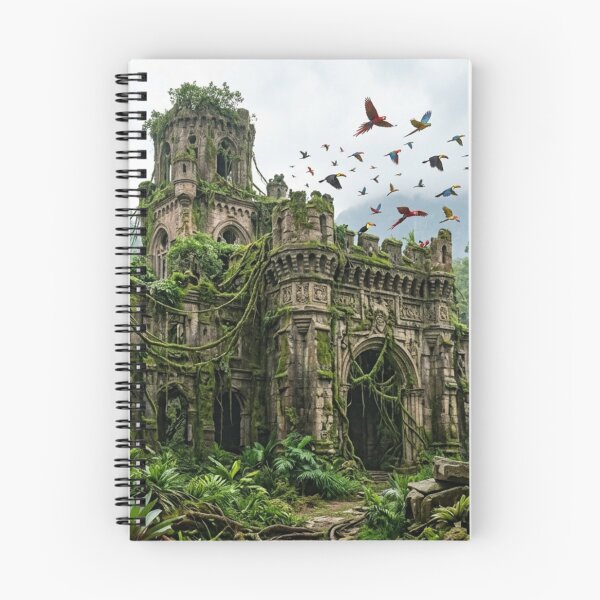 Item preview, Abandoned castle overgrown by jungle – ancient ruins and wilderness designed and sold by Malisa345.