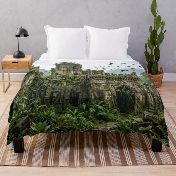 Item preview, Abandoned castle overgrown by jungle – ancient ruins and wilderness designed and sold by Malisa345.