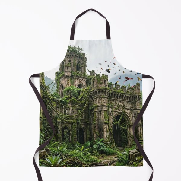 Item preview, Abandoned castle overgrown by jungle – ancient ruins and wilderness designed and sold by Malisa345.