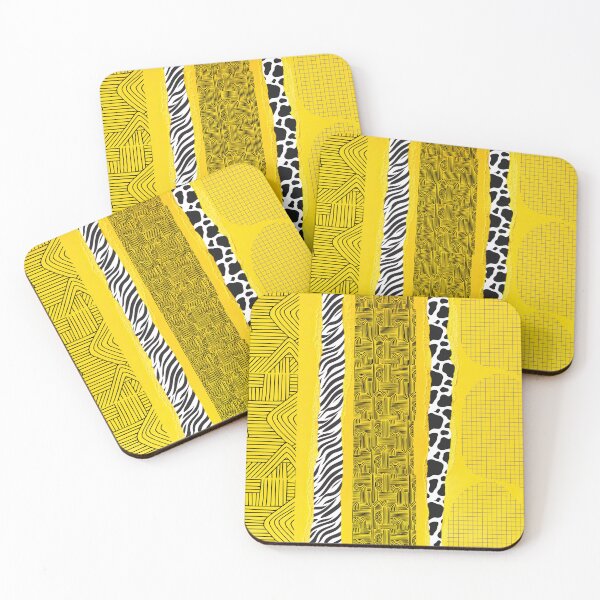 Item preview, Abstract Yellow Torn Paper Collage Animal Pattern Indie Art designed and sold by Atlasoloji.