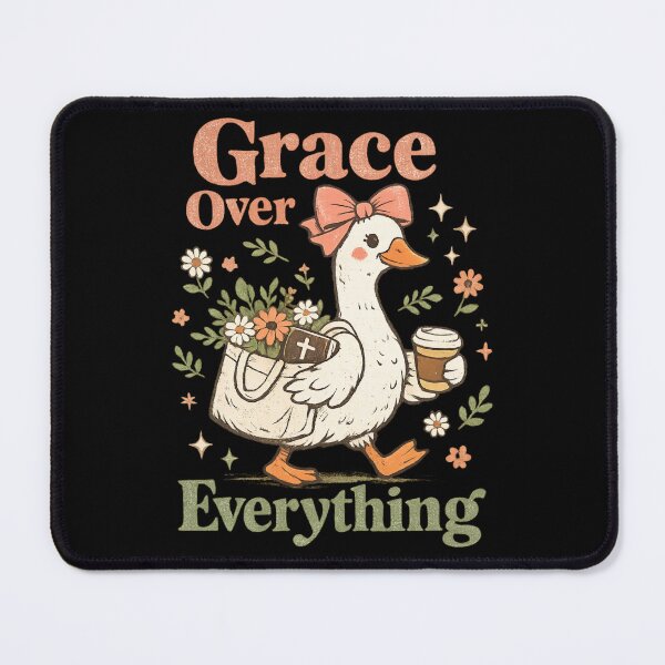 Item preview, Grace Over Everything – Cute Goose with Coffee designed and sold by SidTastic .