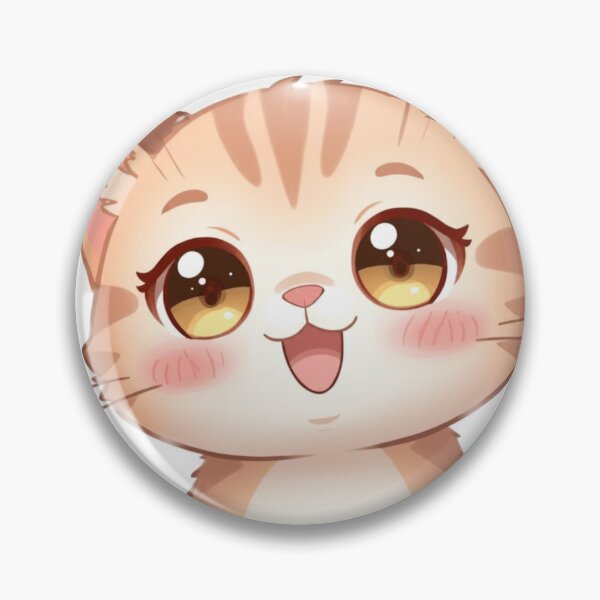 Item preview, Cute Blushing Cat Sticker | Kawaii Happy Kitty Cartoon designed and sold by AnimalBloomLab.