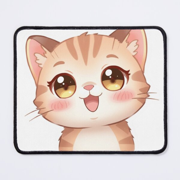 Item preview, Cute Blushing Cat Sticker | Kawaii Happy Kitty Cartoon designed and sold by AnimalBloomLab.
