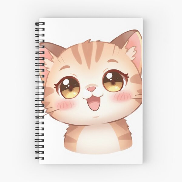 Item preview, Cute Blushing Cat Sticker | Kawaii Happy Kitty Cartoon designed and sold by AnimalBloomLab.