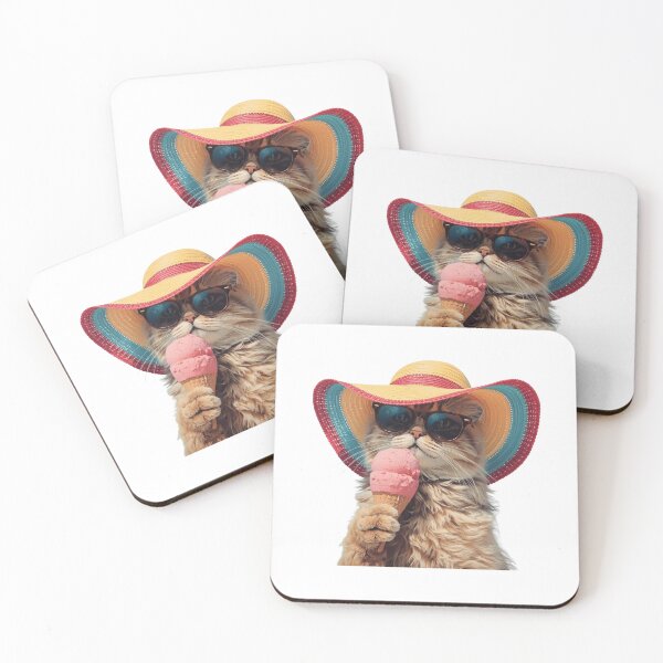 Item preview, Gorgeous Cat on Vacation Eating an Ice Cream designed and sold by Soulstar Designs.