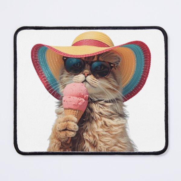 Item preview, Gorgeous Cat on Vacation Eating an Ice Cream designed and sold by Soulstar Designs.