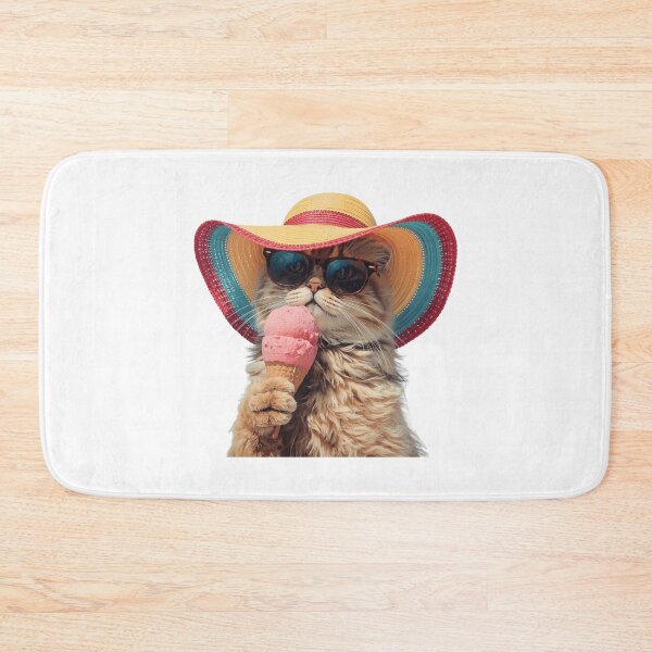 Item preview, Gorgeous Cat on Vacation Eating an Ice Cream designed and sold by Soulstar Designs.