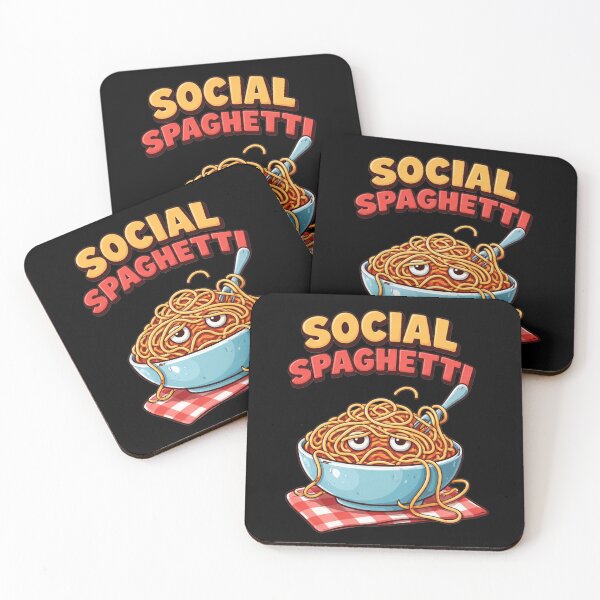 Item preview, Social Spaghetti typography slogan design designed and sold by LoneTide.