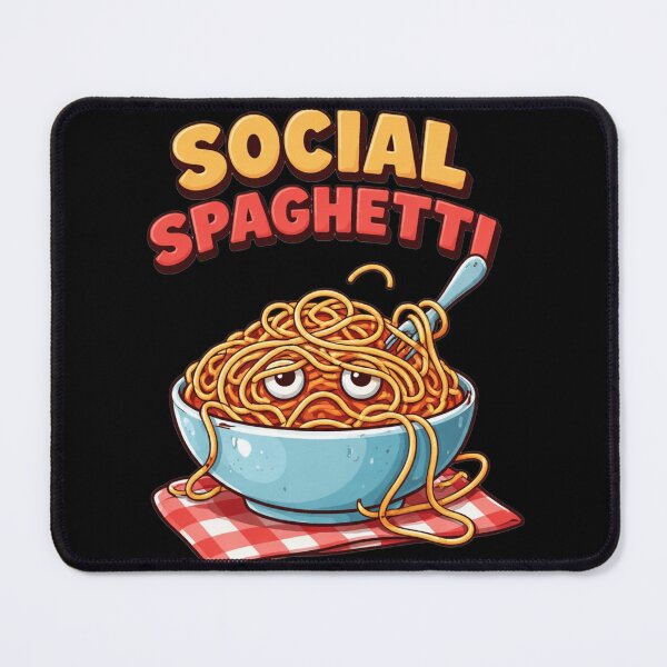 Item preview, Social Spaghetti typography slogan design designed and sold by LoneTide.