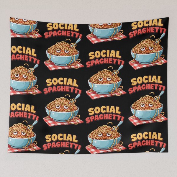 Item preview, Social Spaghetti typography slogan design designed and sold by LoneTide.