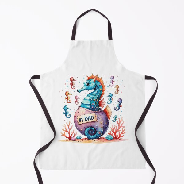 Item preview, Funny Seahorse Dad #1 Father Number One Dad Watercolor designed and sold by AQUILAKREO.