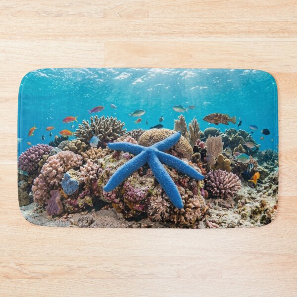 Item preview, Starfish underwater, resting on coral designed and sold by Malisa345.