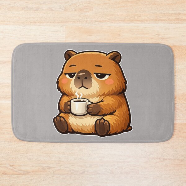 Item preview, Lazy Capybara Drinking Coffee | Cute Kawaii Animal - Cozy Chill Vibes Design designed and sold by simpleyetcanva.