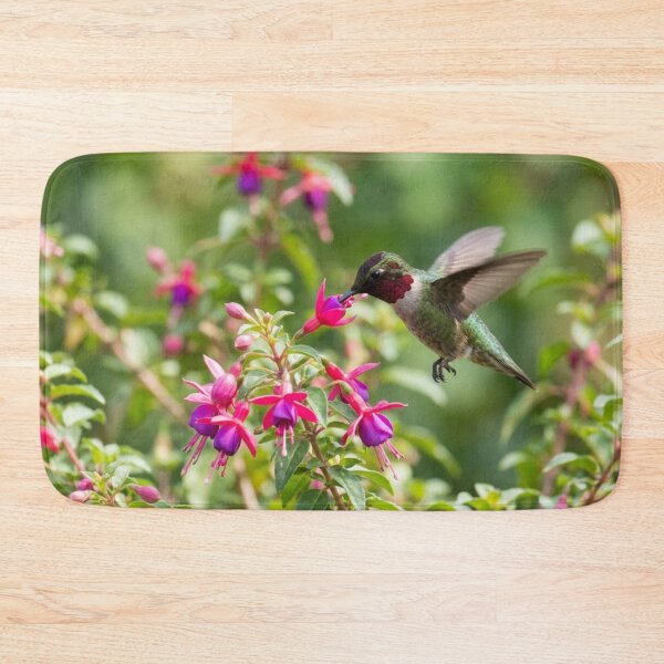 Item preview, Hummingbird in full flight on a flower designed and sold by Malisa345.