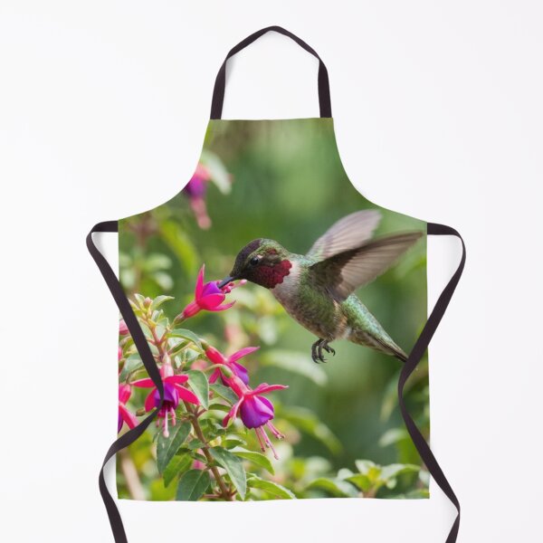 Item preview, Hummingbird in full flight on a flower designed and sold by Malisa345.
