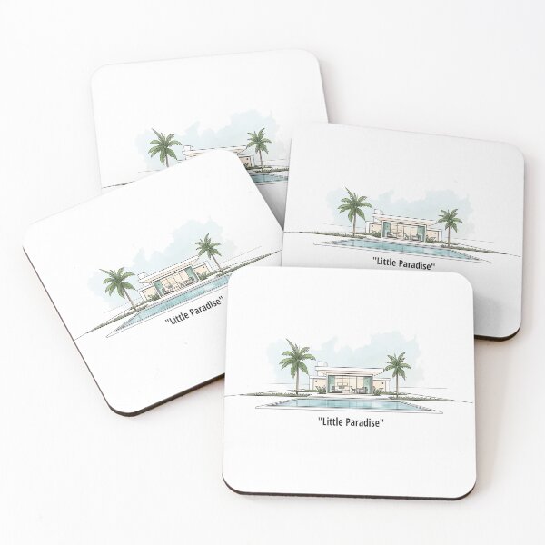 Item preview, Little Paradise - Tropical Modern Villa Watercolor designed and sold by Modern Nest Art.