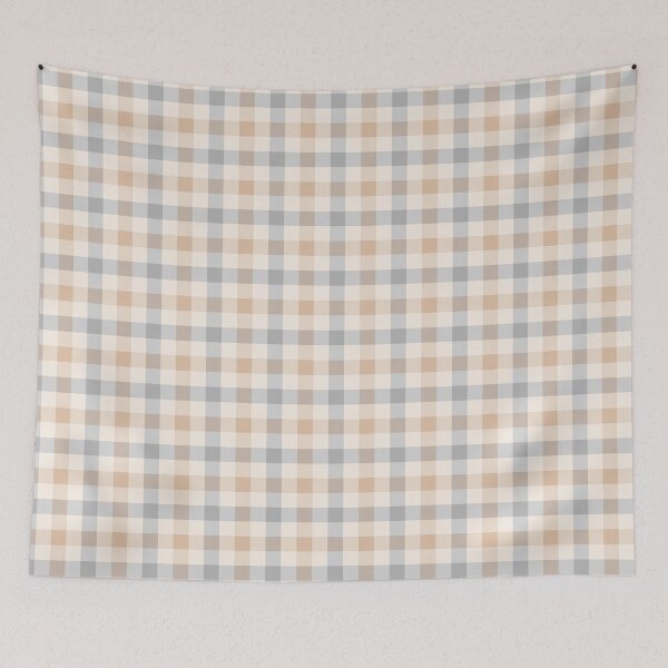 Item preview, Almond & gray plaid pattern designed and sold by Mint + Midnight.