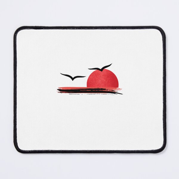 Item preview, Minimalist Red Sun and Black Bird Zen Art Illustration designed and sold by Atlasoloji.