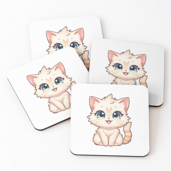 Item preview, Kawaii Blue Eyes Kitty Sticker | Cute Fluffy Cat Design designed and sold by AnimalBloomLab.