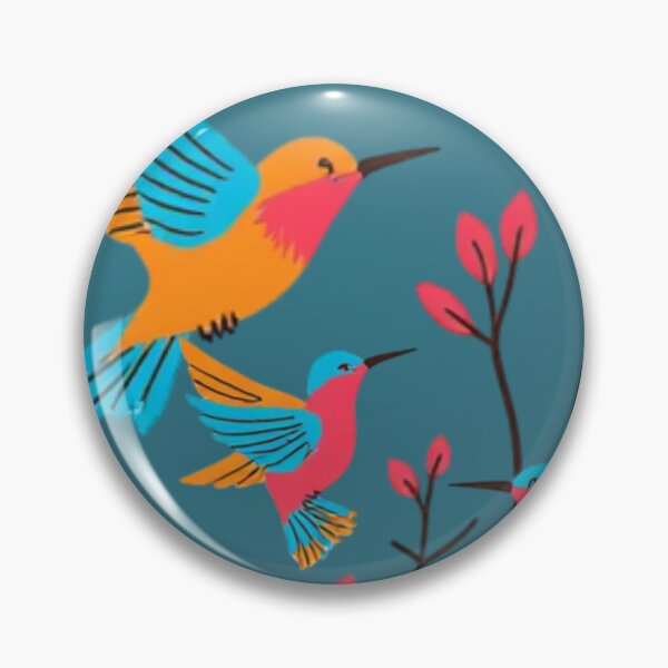 Item preview, Beautiful colorful hummingbirds on the azure background designed and sold by Knock on my door.