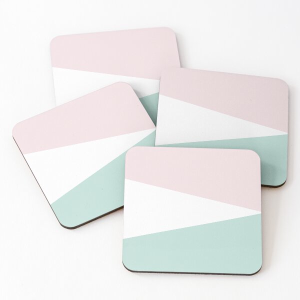 Aperçu de l'œuvre IMPRIMÉ À MOTIFS GÉOMÉTRIQUES VERT MENTHE, ROSE PÂLE ET BLANC créée et vendue par RachelMacht.