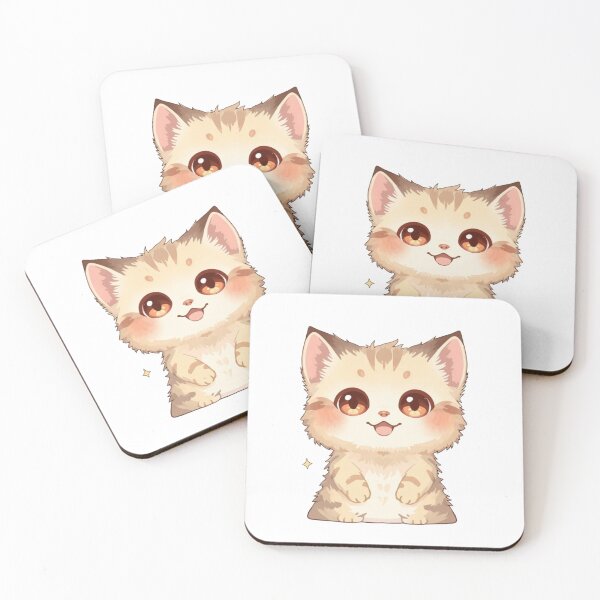 Item preview, Cute Brown Eyes Cat Sticker | Adorable Kitty Cartoon designed and sold by AnimalBloomLab.