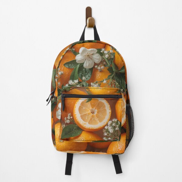 Item preview, Fresh oranges with leaves and flowers background designed and sold by TanyaLovus.