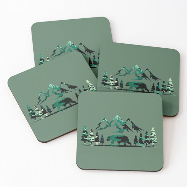 Item preview, Bear Mountain Silhouette Green Forest Design designed and sold by Vileprint.