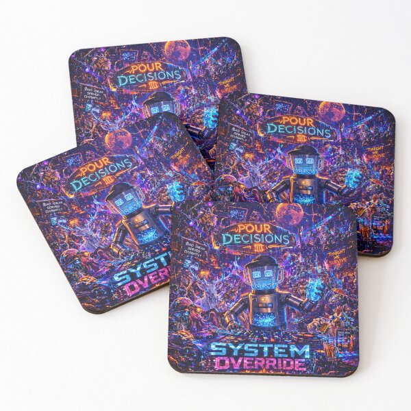 Item preview, System Override — Pour Decisions Cyberpunk Bar Art designed and sold by A Sinister Sly.