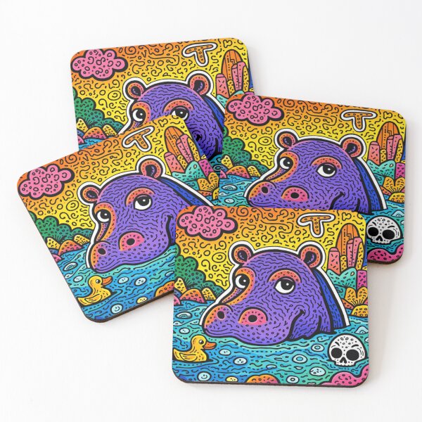 Item preview, Colorful Hippo in Water designed and sold by melvoria.