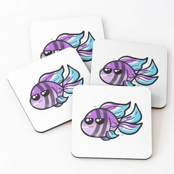 Item preview, Chill Purple Fish with Attitude Illustration  designed and sold by Purplebeeart.