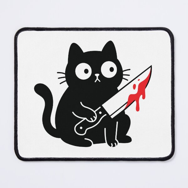 Item preview, Murderous Black Cat With Knife designed and sold by DesignStock95.