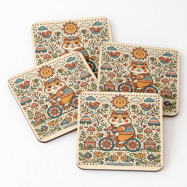 Item preview, Whimsical Hamster Bicycle Journey designed and sold by ForeverPrintsOK.