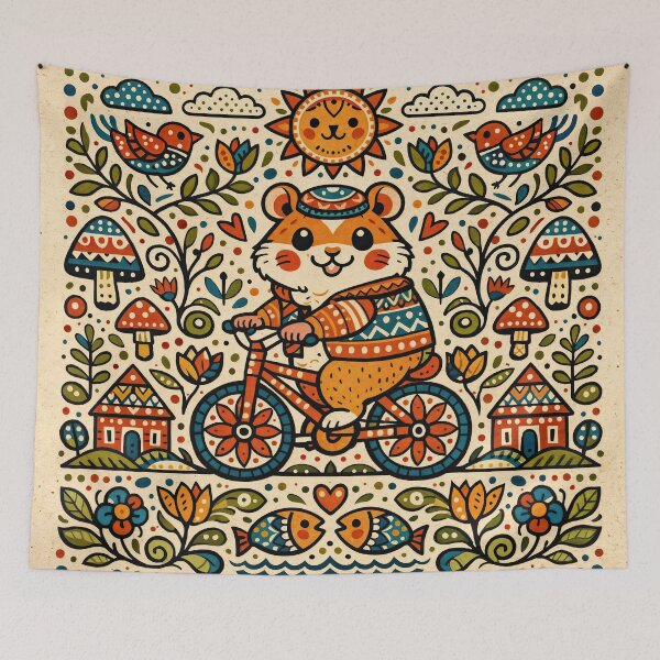 Item preview, Whimsical Hamster Bicycle Journey designed and sold by ForeverPrintsOK.