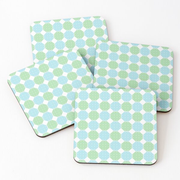 Item preview, Blue, green & white geometric seamless pattern designed and sold by Mint + Midnight.