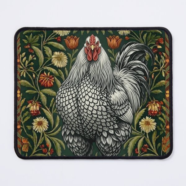 Item preview, Light Brahma Rooster Floral Art designed and sold by AntiqueImages.