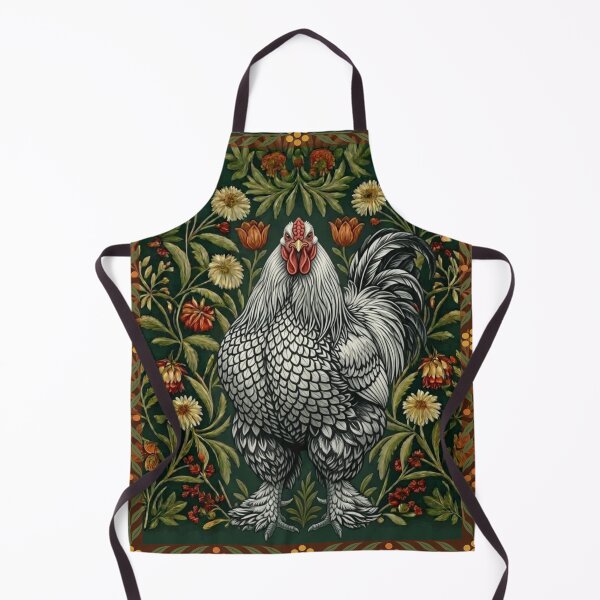 Item preview, Light Brahma Rooster Floral Art designed and sold by AntiqueImages.