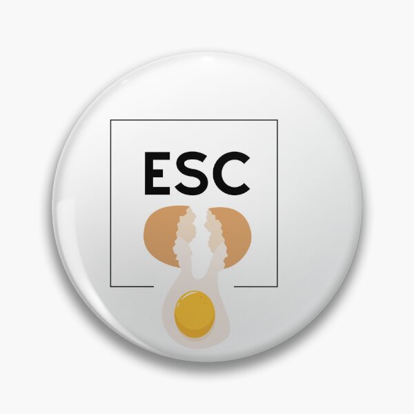 Item preview, Minimalist ESC Button and Broken Egg Funny Tech Pun designed and sold by Atlasoloji.