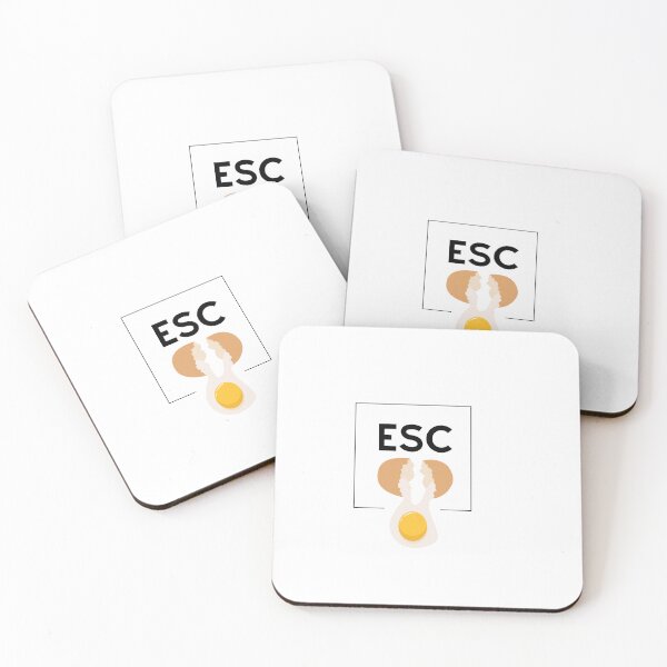 Item preview, Minimalist ESC Button and Broken Egg Funny Tech Pun designed and sold by Atlasoloji.