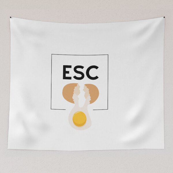 Item preview, Minimalist ESC Button and Broken Egg Funny Tech Pun designed and sold by Atlasoloji.