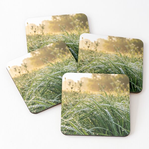 Item preview, Morning dew on the grass – realistic nature macro at sunrise designed and sold by Malisa345.
