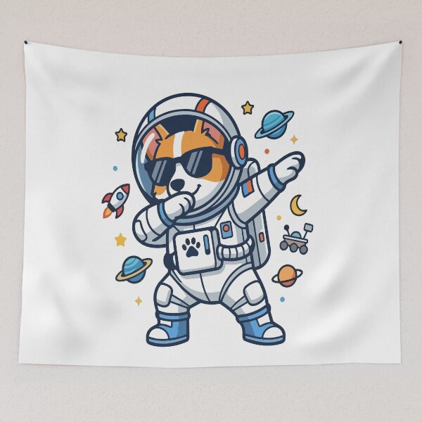 Item preview, Dabbing Corgi Astronaut Funny Space Dog designed and sold by BoyleDesignShop.
