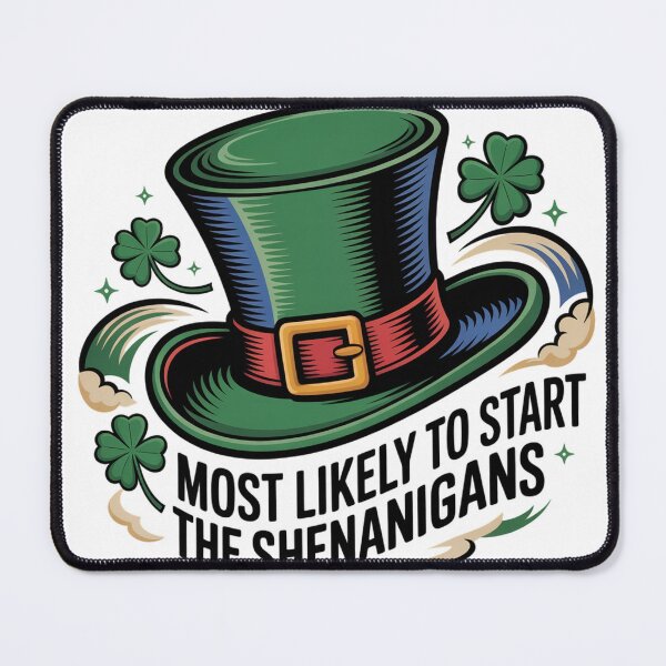 Item preview, Japanese Woodblock Leprechaun Hat with Clovers designed and sold by Bloomkept.