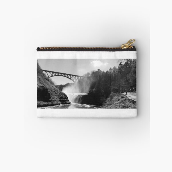 Item preview, Black & White Misty Waterfall by Bridge designed and sold by CakenCoffeeCafe.