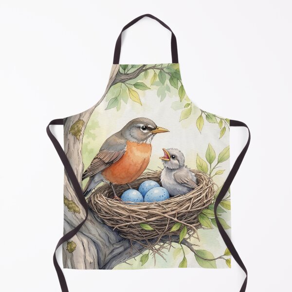Item preview, Robin Nest Watercolor | Bird and Eggs Nature Art designed and sold by Debbie Schulte.